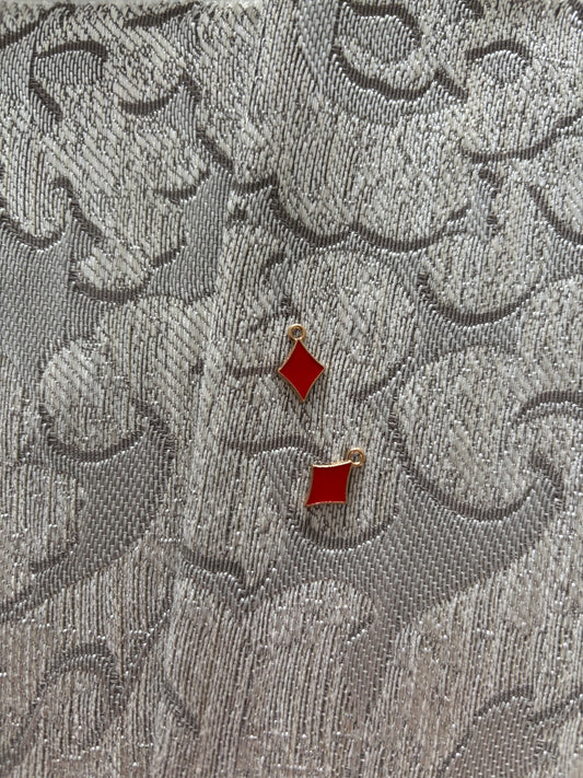 Breloque losange rouge